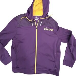 Team Apparel Minnesota Vikings Full Zip Hoodie Purple Gold Mens XL Jacket NFL